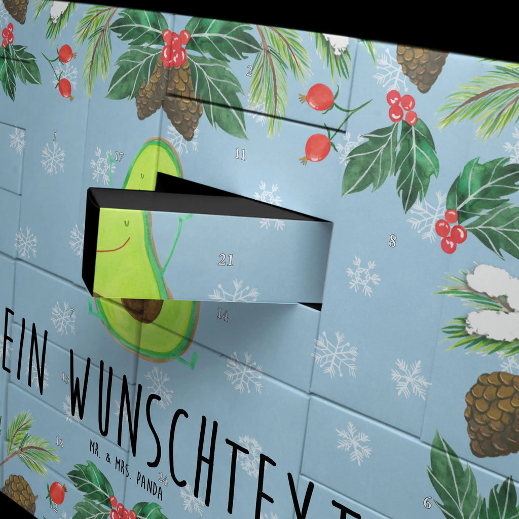 Personalisierter Befüllbarer Adventskalender Avocado Glücklich Befüllbarer Adventskalender, Adventskalender Zum Selbst Befüllen, Avocado, Gesund, Veggie, Vegan, Chaos