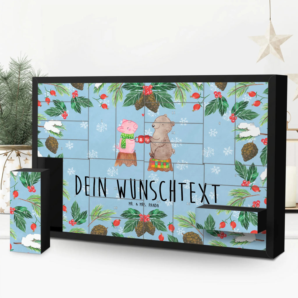 Personalisierter Befüllbarer Adventskalender Glühschwein Sause Adventskalender Zum Selbst Befüllen, Befüllbarer Adventskalender, Advent, Winter, Heiligabend, Wintermotiv, Nikolaus, Weihnachten, Weihnachtsdeko, Prost, Weihnachtszeit, Schwein, Alles Gute, Bär