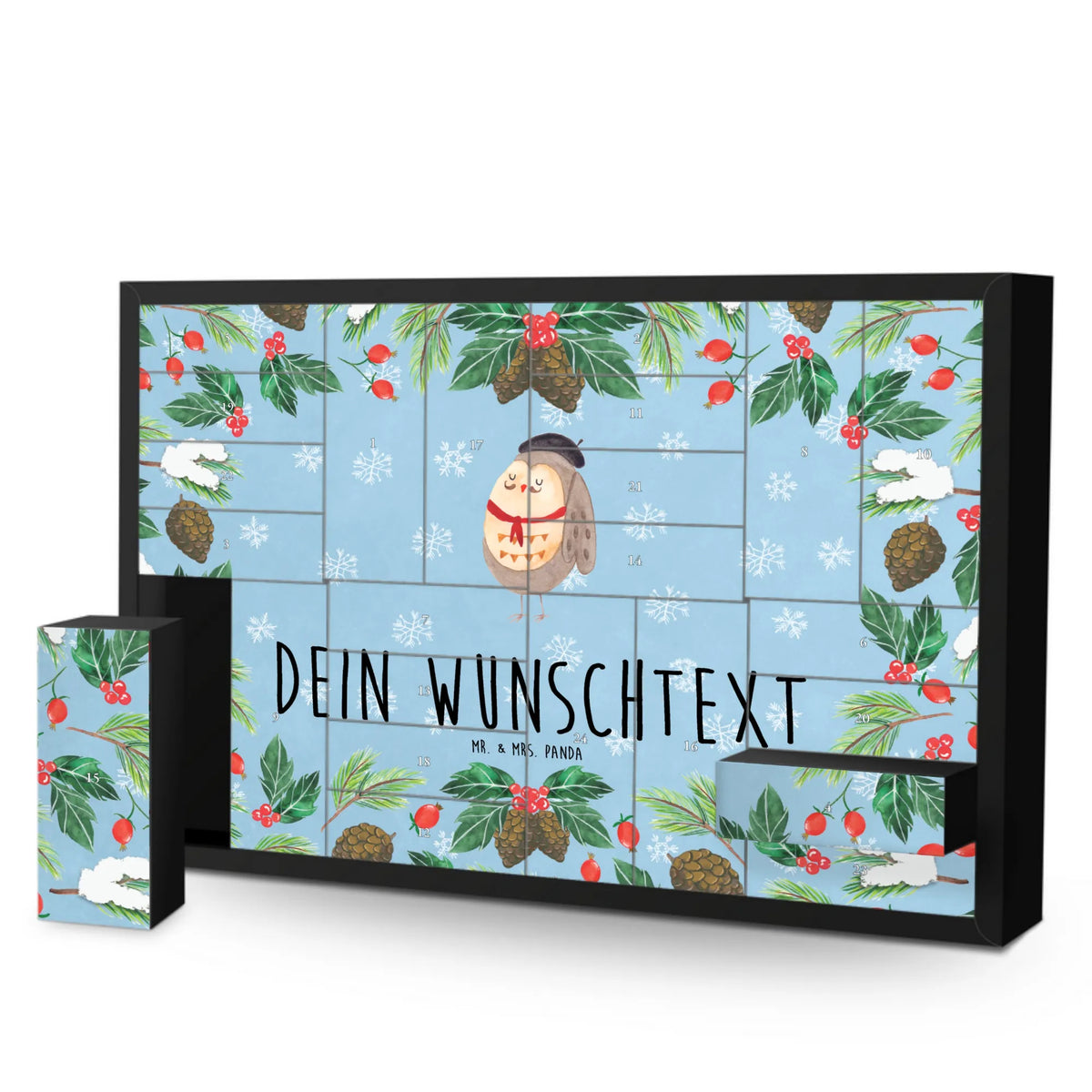 Personalisierter Befüllbarer Adventskalender Eule Frankreich