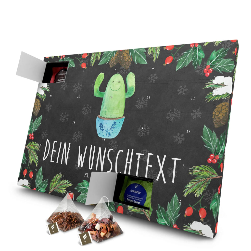 Personalisierter Tee Adventskalender Kaktus Happy Personalisierter Tee Adventskalender, Kaktus, Kakteen, Büro, Neustart, Familie, Ausbildung, Motivation, Lustig, Spruch, Kollegin, Freundin, Kollege, Kindersicherung, Mutter, Büroalltag