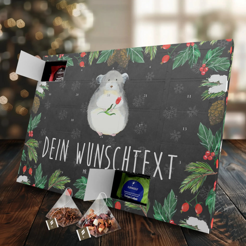 Personalisierter Tee Adventskalender Chinchilla Blume Personalisierter Tee Adventskalender, Tiere, Tiermotive, Gute Laune, Lustige Sprüche, Glücklichsein, Depressionen, Kummer, traurig sein, Chaos, Büroalltag, Büro, Liebeskummer, Chinchilla, Chinchillas