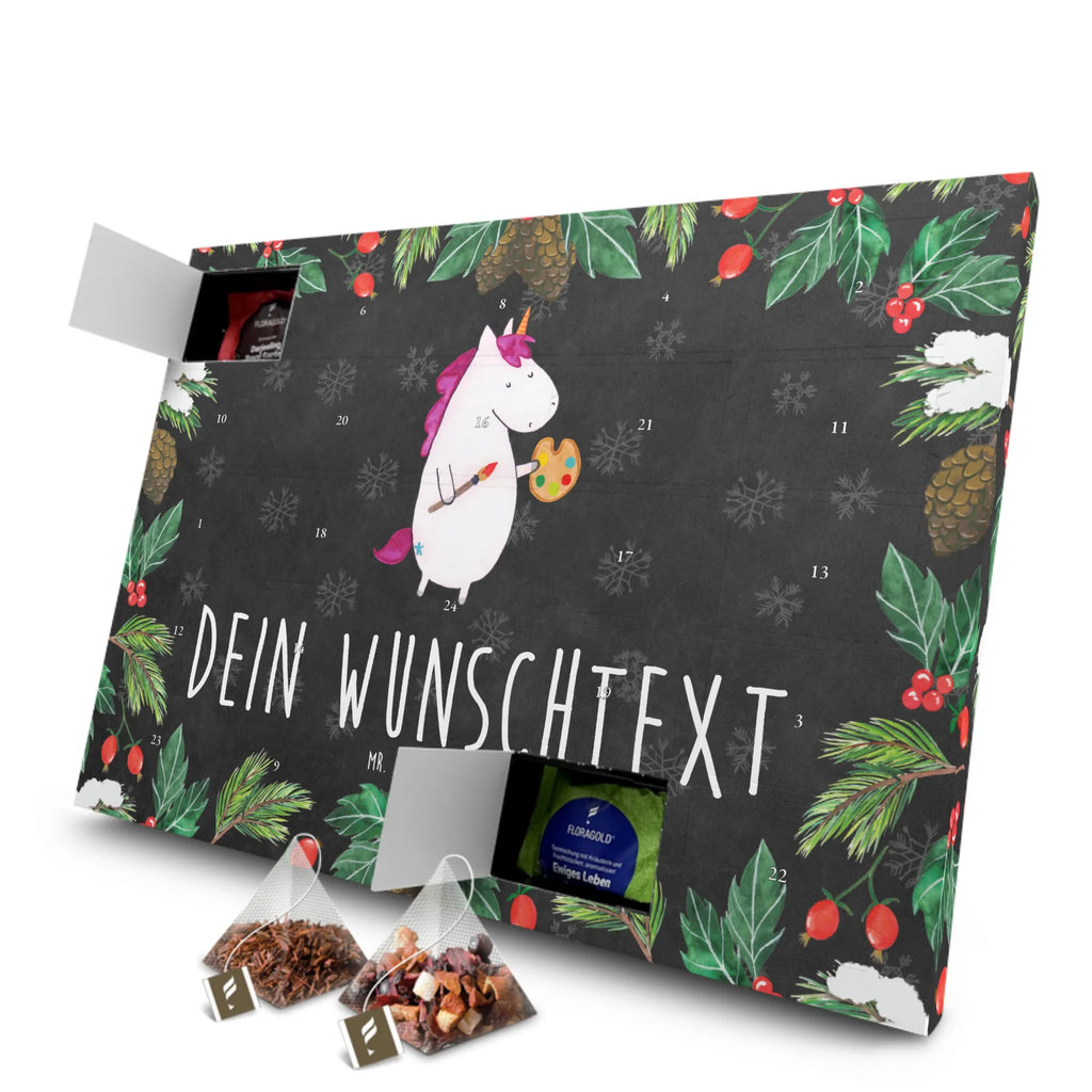 Personalisierter Tee Adventskalender Einhorn Künstler Personalisierter Tee Adventskalender, Unicorn, Einhorn, Einhörner, Einhorn Deko, Geschenk, Englisch, Malen, Maler, Künstler, Farbe, Zeichnen, Welt, Pinsel, Artist, Stift