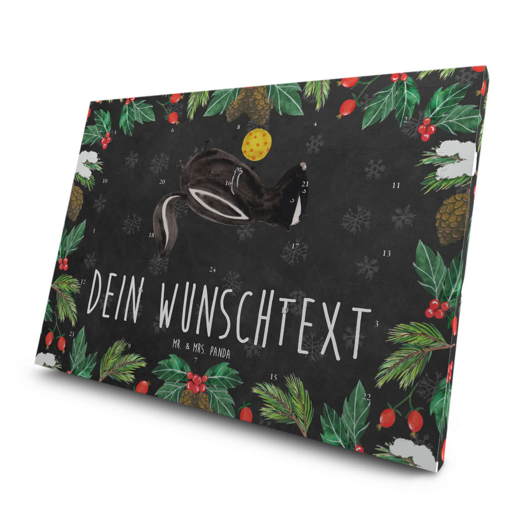 Personalisierter Tee Adventskalender Stinktier Ball Personalisierter Tee Adventskalender, Skunk, Stinktier, Verspielt, Raubtier, Stinker, Weisheit, Stinki, Wildtier