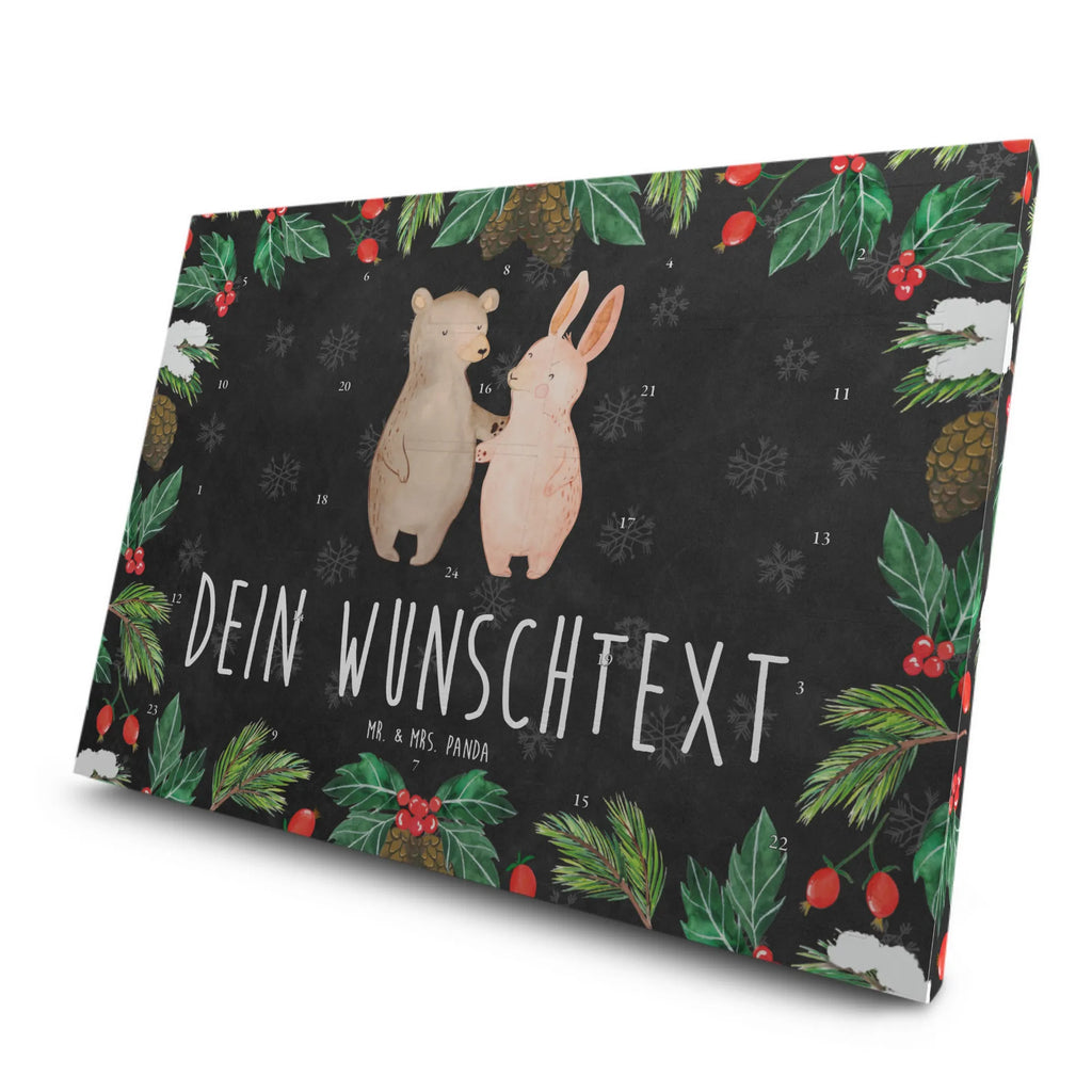 Personalisierter Tee Adventskalender Bär und Hase Umarmen Personalisierter Tee Adventskalender, Freundin, Jahrestag, Verlobung, Liebesgeschenk, Ehefrau, Heiratsantrag, Heiraten, Hocheitstag, Freund, Ehemann, Partner, Liebe, Best Friends, Freunde, Bester Freund, Bär, Bärchen, Hase