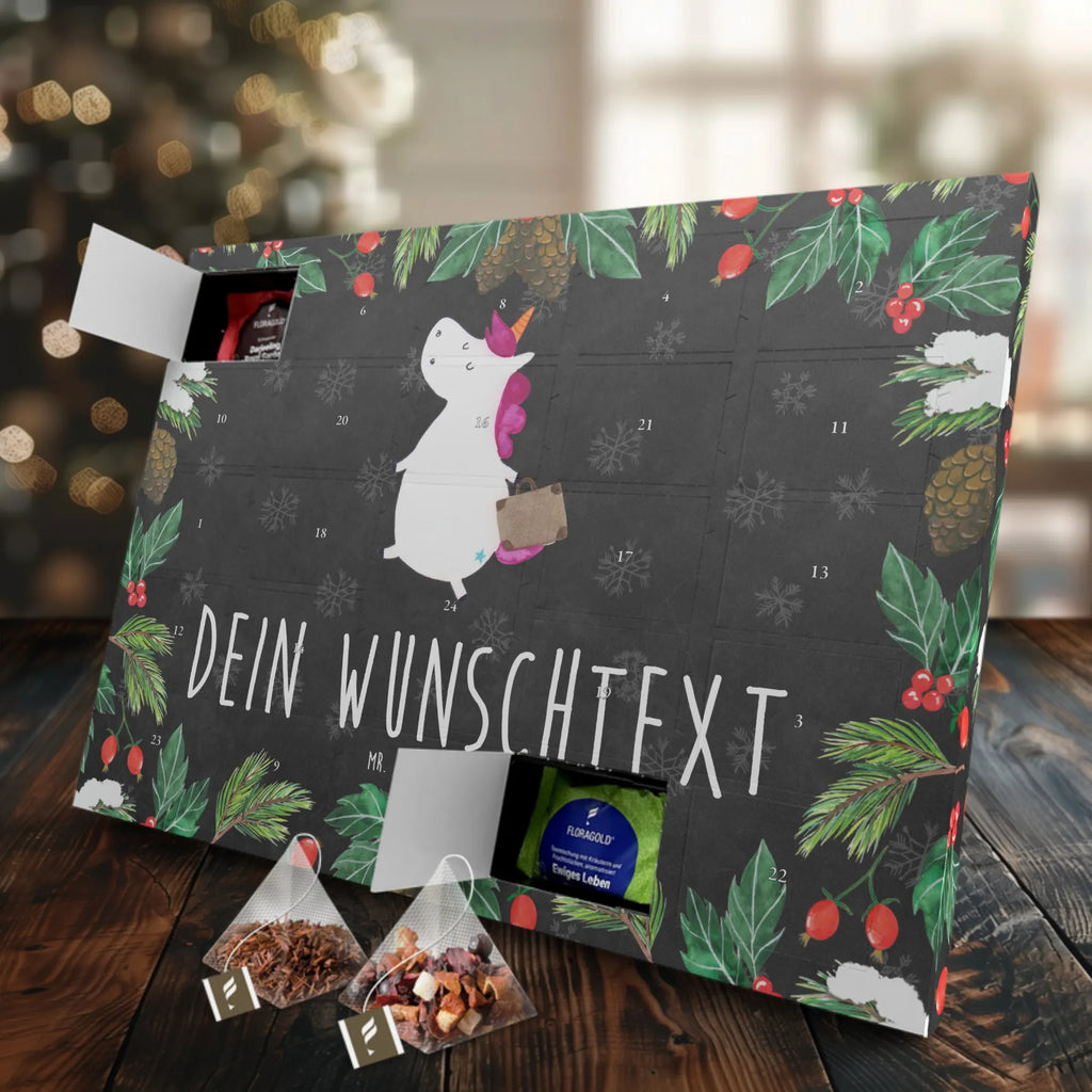 Personalisierter Tee Adventskalender Einhorn Koffer Personalisierter Tee Adventskalender, Unicorn, Einhorn, Einhörner, Einhorn Deko, Kind, Albern, Reise, Gepäck, Abenteuer, Witzig, Verreisen, Lustig, Spaß, Koffer, Erwachsen