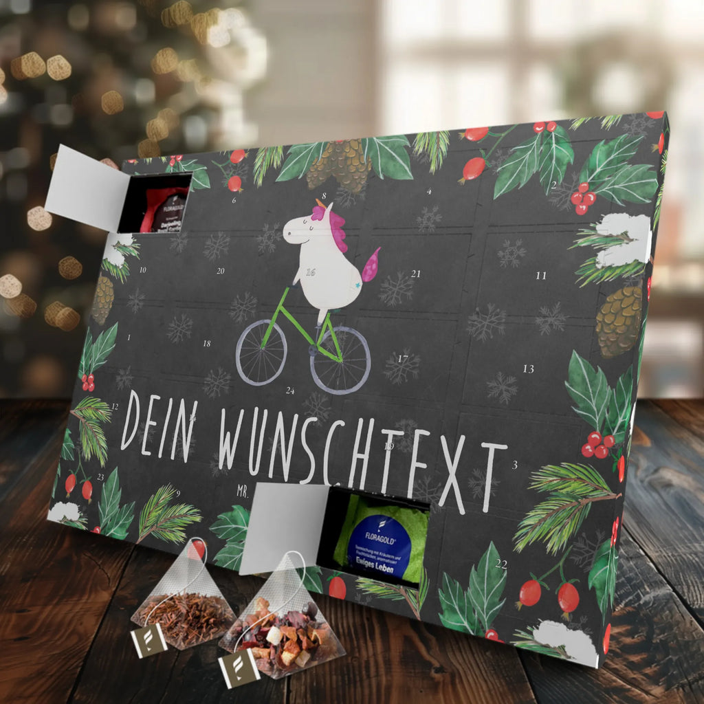 Personalisierter Tee Adventskalender Einhorn Radfahrer Personalisierter Tee Adventskalender, Einhorn, Einhorn Deko, Einhörner, Unicorn, Radfahrer, Rad, Luxusproblem, Kummer, Konfetti, Radfahren, Liebeskummer, Feenstaub, Bike