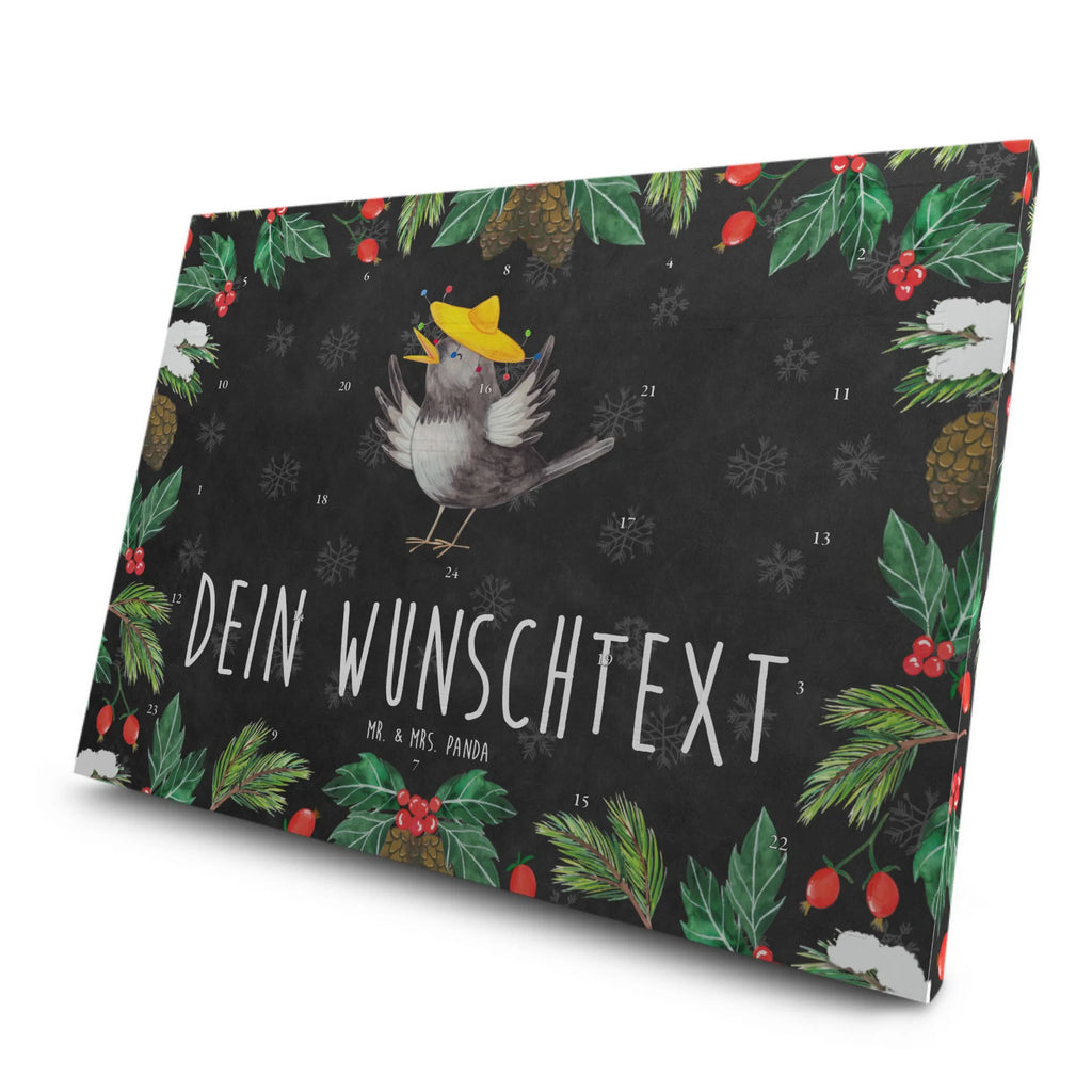 Personalisierter Tee Adventskalender Rabe Sombrero Personalisierter Tee Adventskalender, Tiermotive, Tiere, Gute Laune, Lustige Sprüche, Spruch Positiv, Froh, Fröhlich sein, glücklich sein, Elster, Motivation, Vogel, Glück Spruch, Vögel, Rabe