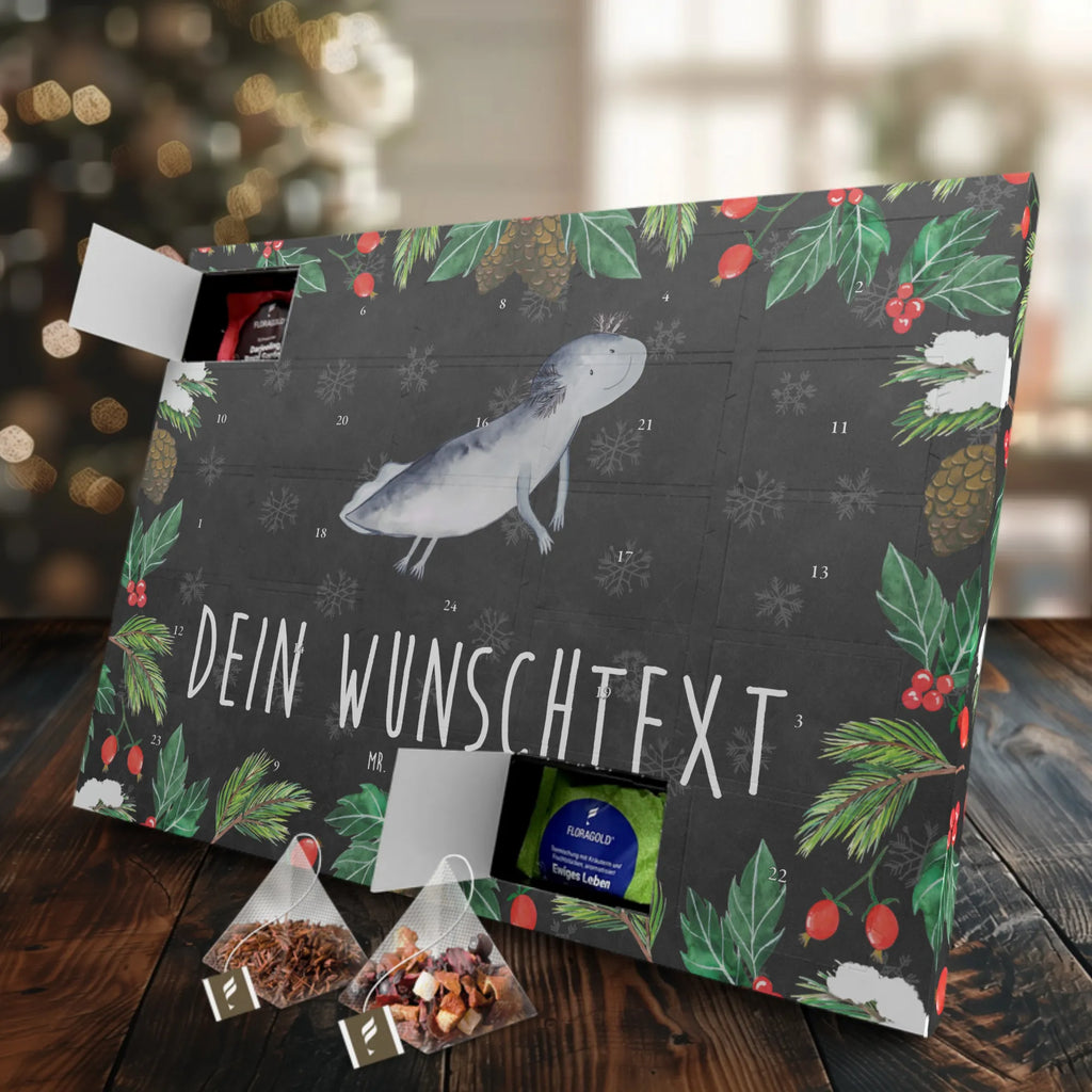 Personalisierter Tee Adventskalender Axolotl Schwimmen Personalisierter Tee Adventskalender, Axolotl, Molch, Lurche, Lurch, Lösungen, Probleme, Schwanzlurch, Motivation, Axolot, Problem