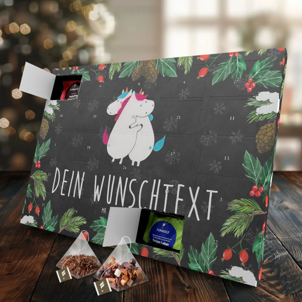 Personalisierter Tee Adventskalender Einhörner Umarmen Personalisierter Tee Adventskalender, Unicorn, Einhorn, Einhörner, Einhorn Deko, Geschwister, Familie, Schwester, Liebe, BFF, Freundinnen, Schwestern, Freundin, Sister