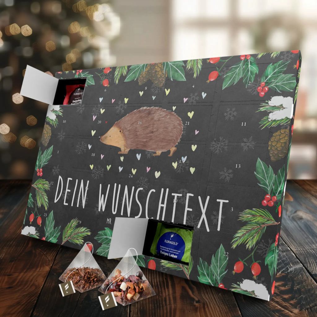 Personalisierter Tee Adventskalender Igel Herzen Personalisierter Tee Adventskalender, Tiermotive, Tiere, Gute Laune, Lustige Sprüche, Liebe, Leben, Herzen, Igel, Kuss, Herz, Vertrauen