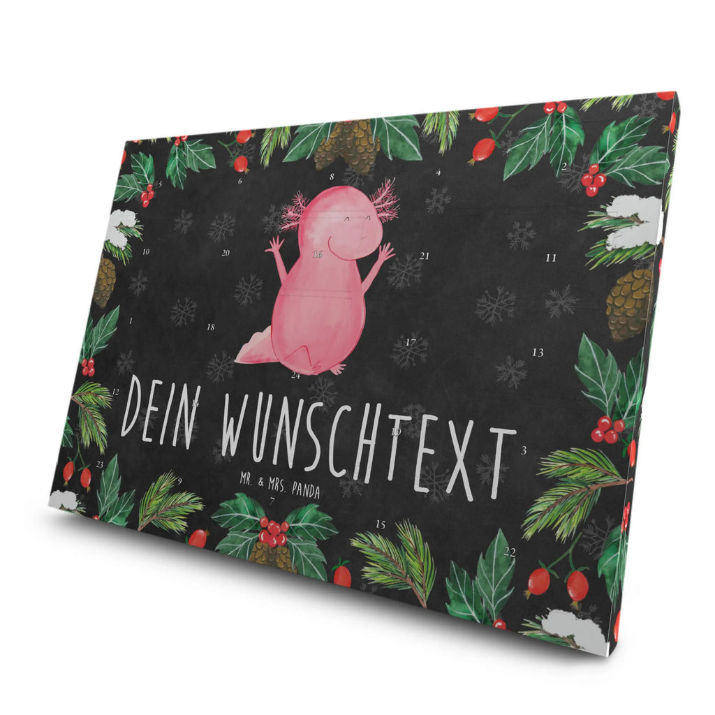 Personalisierter Tee Adventskalender Axolotl Hurra Personalisierter Tee Adventskalender, Axolotl, Molch, Fröhlich, Freude, Spaß, Axolot, Motivation, Zufriedenheit, Lurch, Lurche, Schwanzlurch