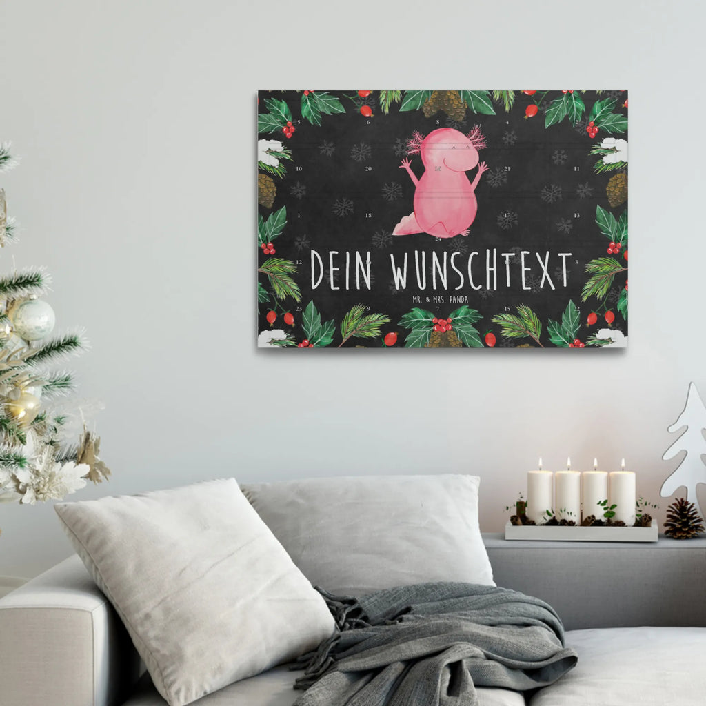 Personalisierter Tee Adventskalender Axolotl Hurra Personalisierter Tee Adventskalender, Axolotl, Molch, Freude, Lurch, Spaß, Fröhlich, Axolot, Schwanzlurch, Motivation, Zufriedenheit, Lurche