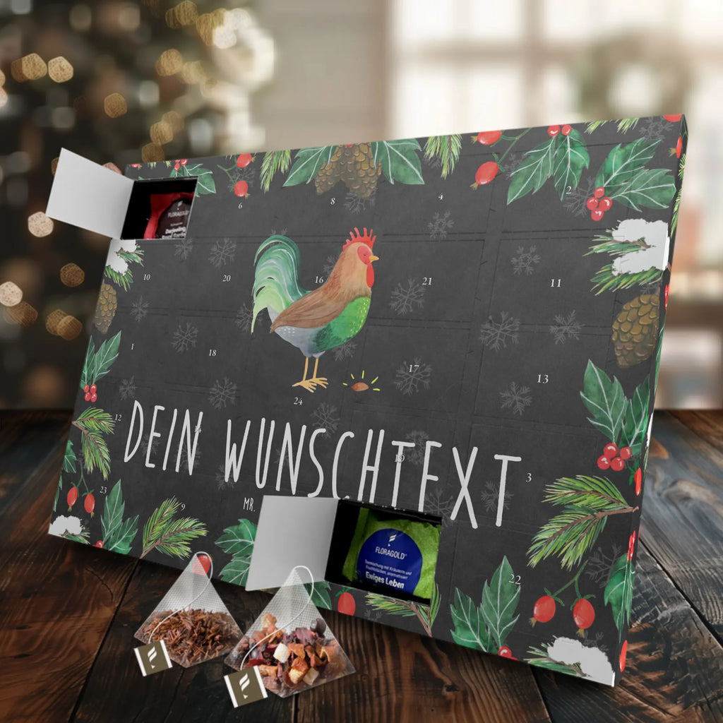 Personalisierter Tee Adventskalender Hahn Korn Personalisierter Tee Adventskalender, Landwirt, Landwirtin, Hoftiere, Bauernhof, Eier, Natur, Korn, Hahn, Henne