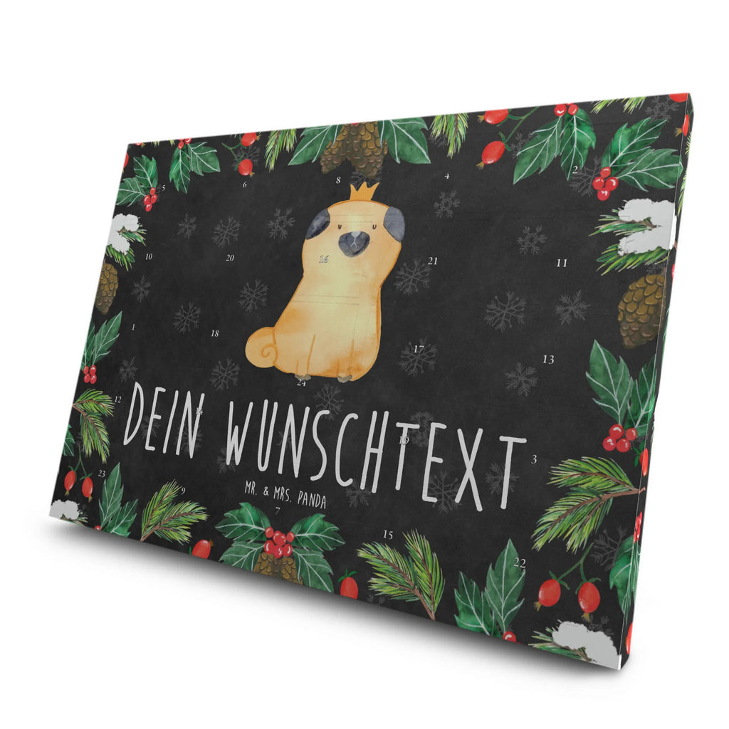 Personalisierter Tee Adventskalender Mops Krone Personalisierter Tee Adventskalender, Hunderasse, Tierliebhaber, Hundemotiv, Haustier, Hundebesitzer, Hund, Sprüche, Hausregel, Allergisch, Mops, Hundebesitzer. Spruch, Kinderlos, Lustig