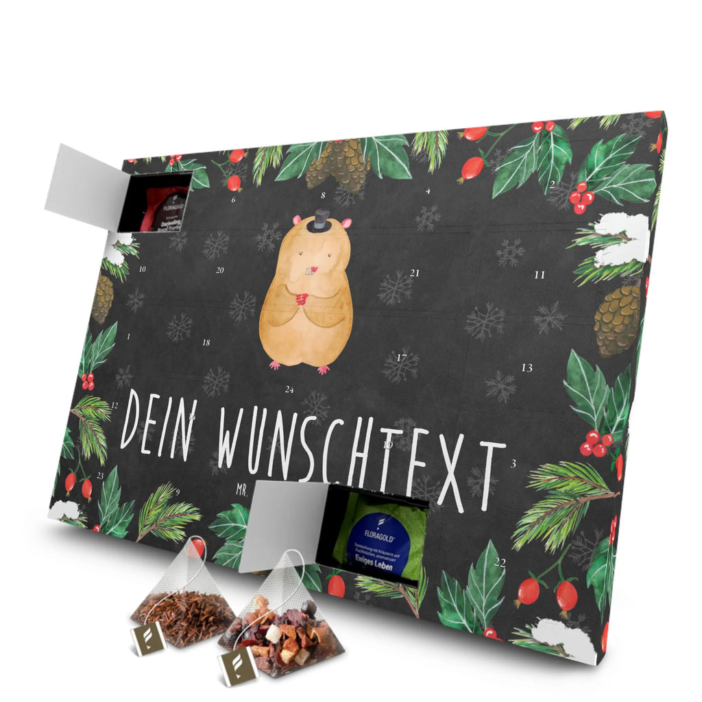 Personalisierter Tee Adventskalender Hamster Hut Personalisierter Tee Adventskalender, Tiermotive, Tiere, Gute Laune, Lustige Sprüche, Zauberer, Zylinder, Hamster, Hut, Zwerghamster, Magier