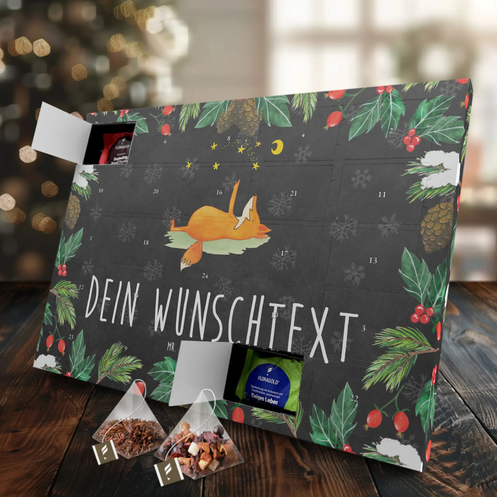 Personalisierter Tee Adventskalender Fuchs Sterne Personalisierter Tee Adventskalender, Fuchs, Spruch Positiv, Tröstende Worte, Spruch schön, Always Look On The Bright Side Of Life, Romantik, Füchse