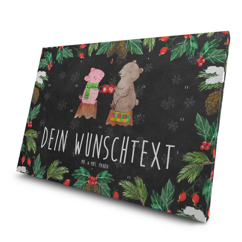 Personalisierter Tee Adventskalender Glühschwein Sause Personalisierter Tee Adventskalender, Advent, Winter, Heiligabend, Wintermotiv, Nikolaus, Weihnachten, Weihnachtsdeko, Bär, Prost, Schwein, Weihnachtszeit, Alles Gute