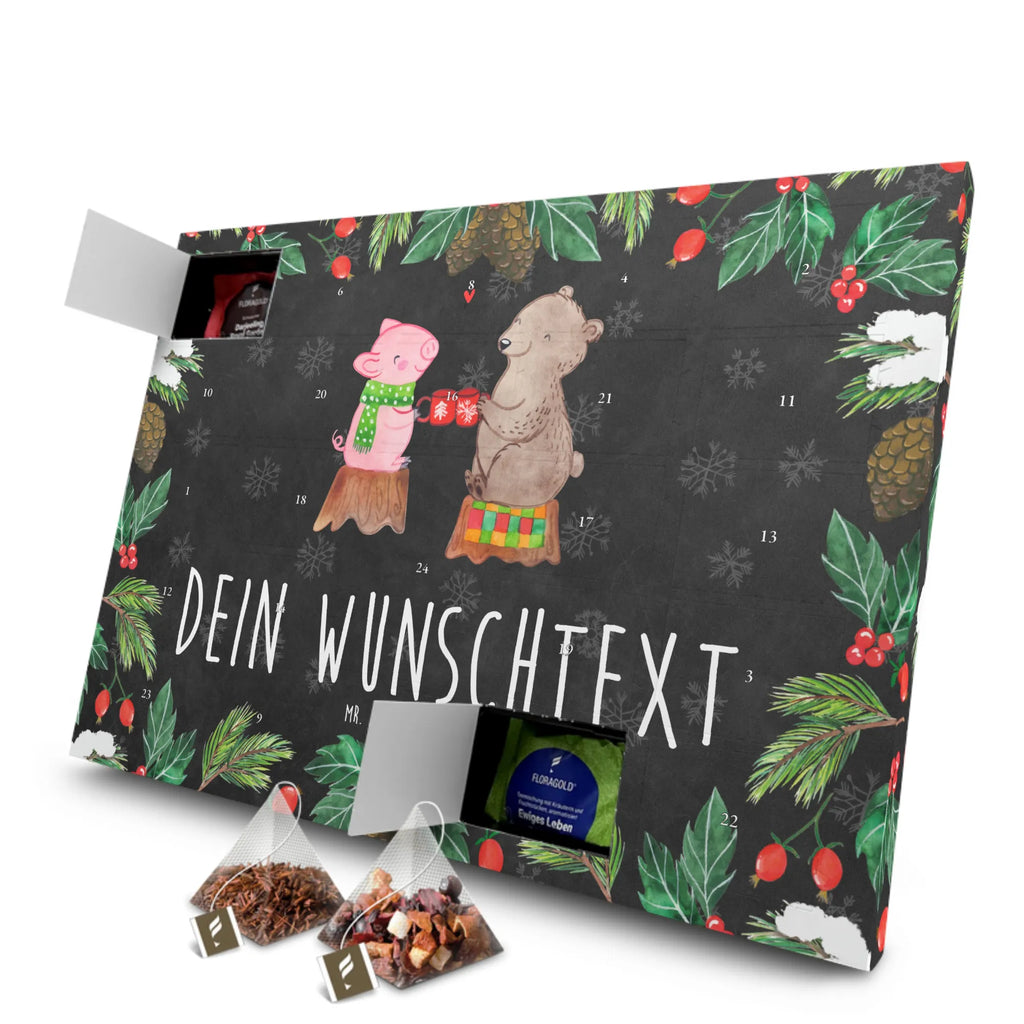 Personalisierter Tee Adventskalender Glühschwein Sause Personalisierter Tee Adventskalender, Advent, Winter, Heiligabend, Wintermotiv, Nikolaus, Weihnachten, Weihnachtsdeko, Bär, Prost, Schwein, Weihnachtszeit, Alles Gute