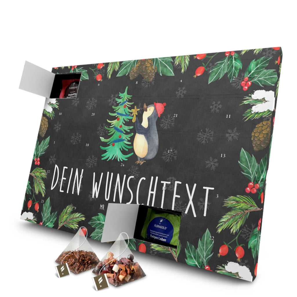 Personalisierter Tee Adventskalender Pinguin Weihnachtsbaum Personalisierter Tee Adventskalender, Advent, Winter, Heiligabend, Wintermotiv, Nikolaus, Weihnachten, Weihnachtsdeko, Pinguin