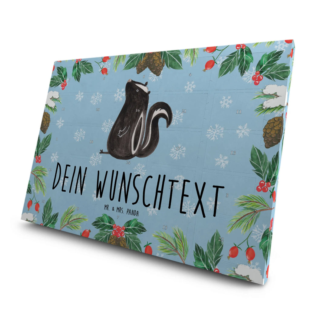Personalisierter Tee Adventskalender Stinktier Sitzen Personalisierter Tee Adventskalender, Stinktier, Skunk, Recht, Stinki, Wildtier, Stinker, Besserwisser, Spruch, Raubtier, Büro