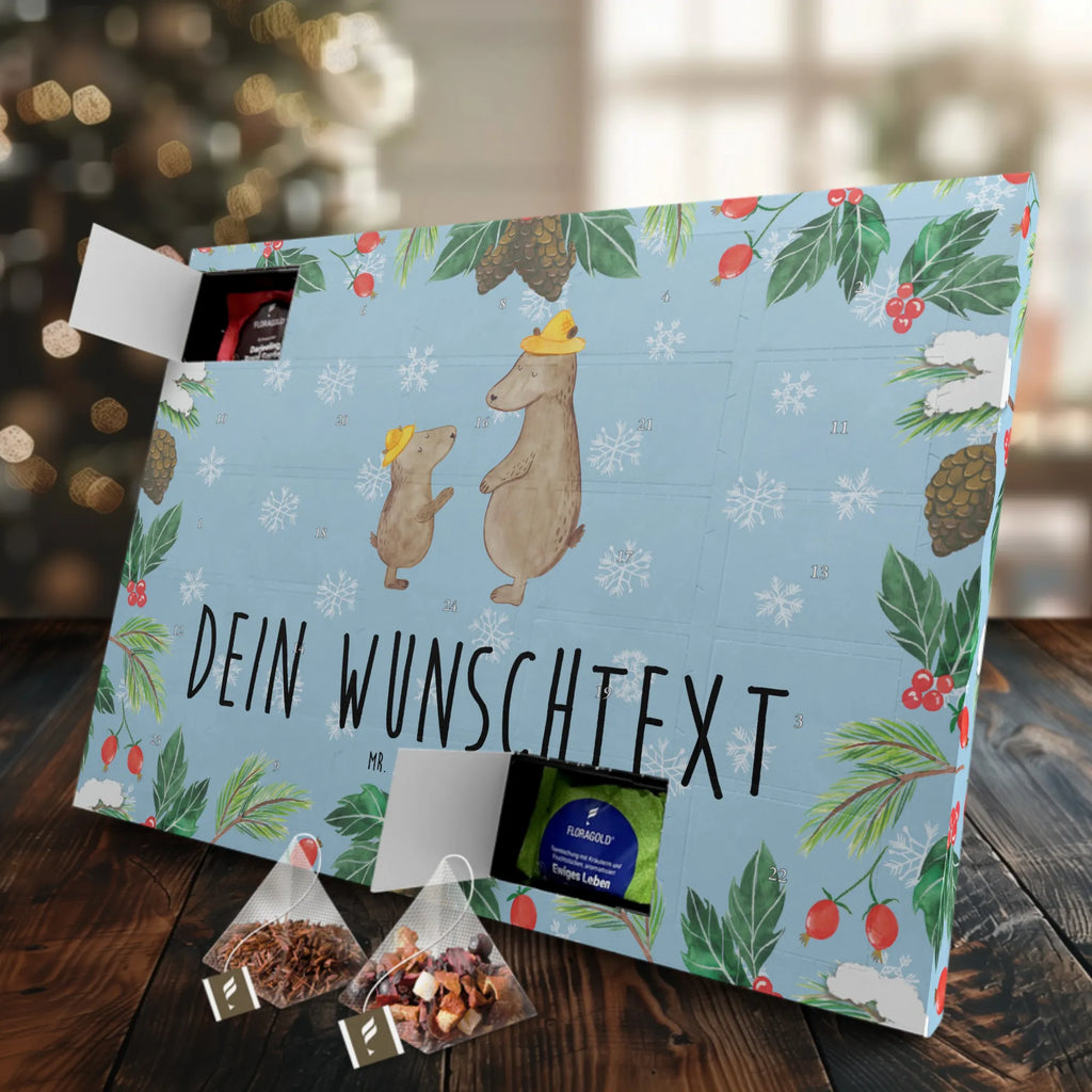 Personalisierter Tee Adventskalender Bären mit Hut Personalisierter Tee Adventskalender, Mama, Oma, Opa, Schwester, Papa, Bruder, Muttertag, Vatertag, Familie, Bären, Bär, Vater, Lieblingsmensch, Vater-Sohn, Söhne, Kind, Paps, Daddy, Family, Papi, Kinder, Vorbild, Dad, Sohn