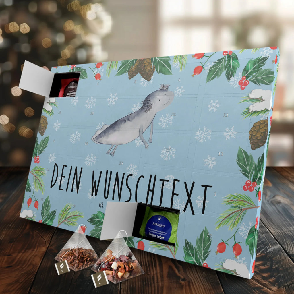 Personalisierter Tee Adventskalender Axolotl Schwimmen Personalisierter Tee Adventskalender, Axolotl, Molch, Lurche, Lurch, Lösungen, Probleme, Schwanzlurch, Motivation, Axolot, Problem