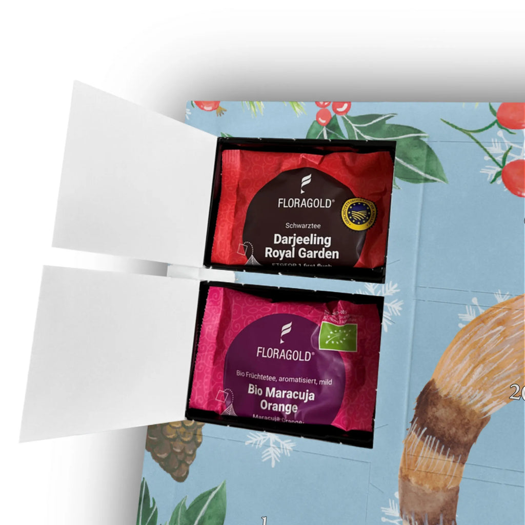 Personalisierter Tee Adventskalender Nasenbär Personalisierter Tee Adventskalender, Tiermotive, Tiere, Gute Laune, Lustige Sprüche, Nasenbär, Bär, Nasenbären, Rüsselbär