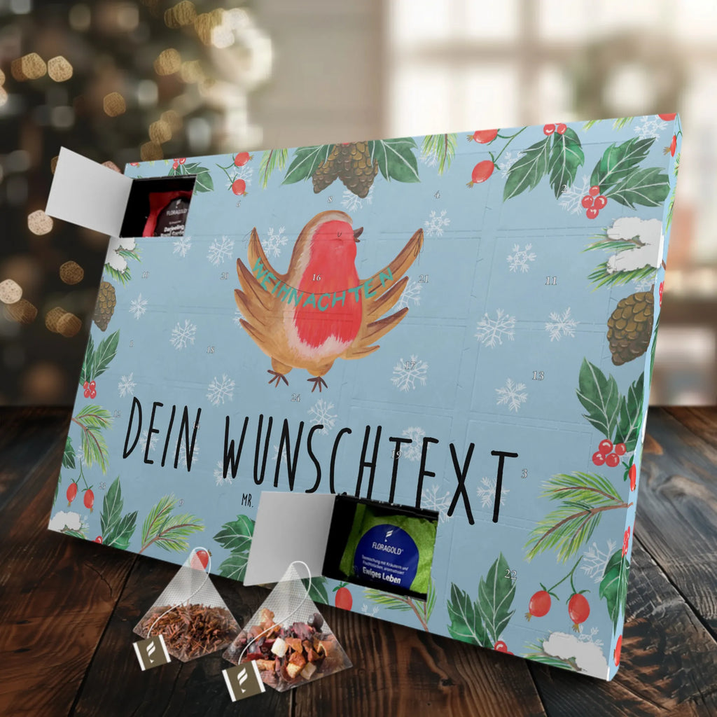 Personalisierter Tee Adventskalender Rotkehlchen Weihnachten Personalisierter Tee Adventskalender, Nikolaus, Winter, Advent, Heiligabend, Wintermotiv, Weihnachten, Weihnachtsdeko, Vogel, Weihnachtsmotiv, Frohe Weihnachten, Weihnachtsgruß, Xmas