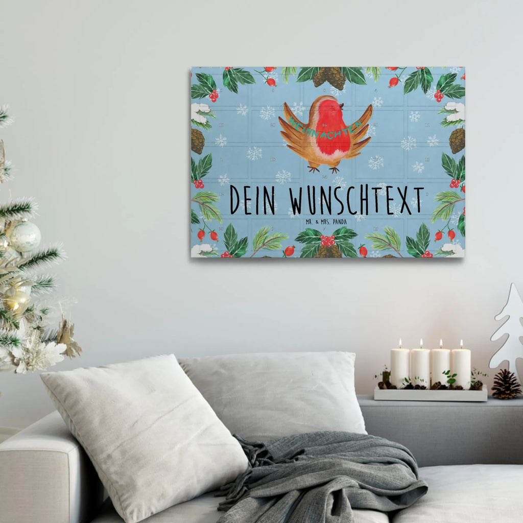 Personalisierter Tee Adventskalender Rotkehlchen Weihnachten Personalisierter Tee Adventskalender, Advent, Winter, Heiligabend, Wintermotiv, Nikolaus, Weihnachten, Weihnachtsdeko, Vogel, Frohe Weihnachten, Weihnachtsgruß, Xmas, Weihnachtsmotiv