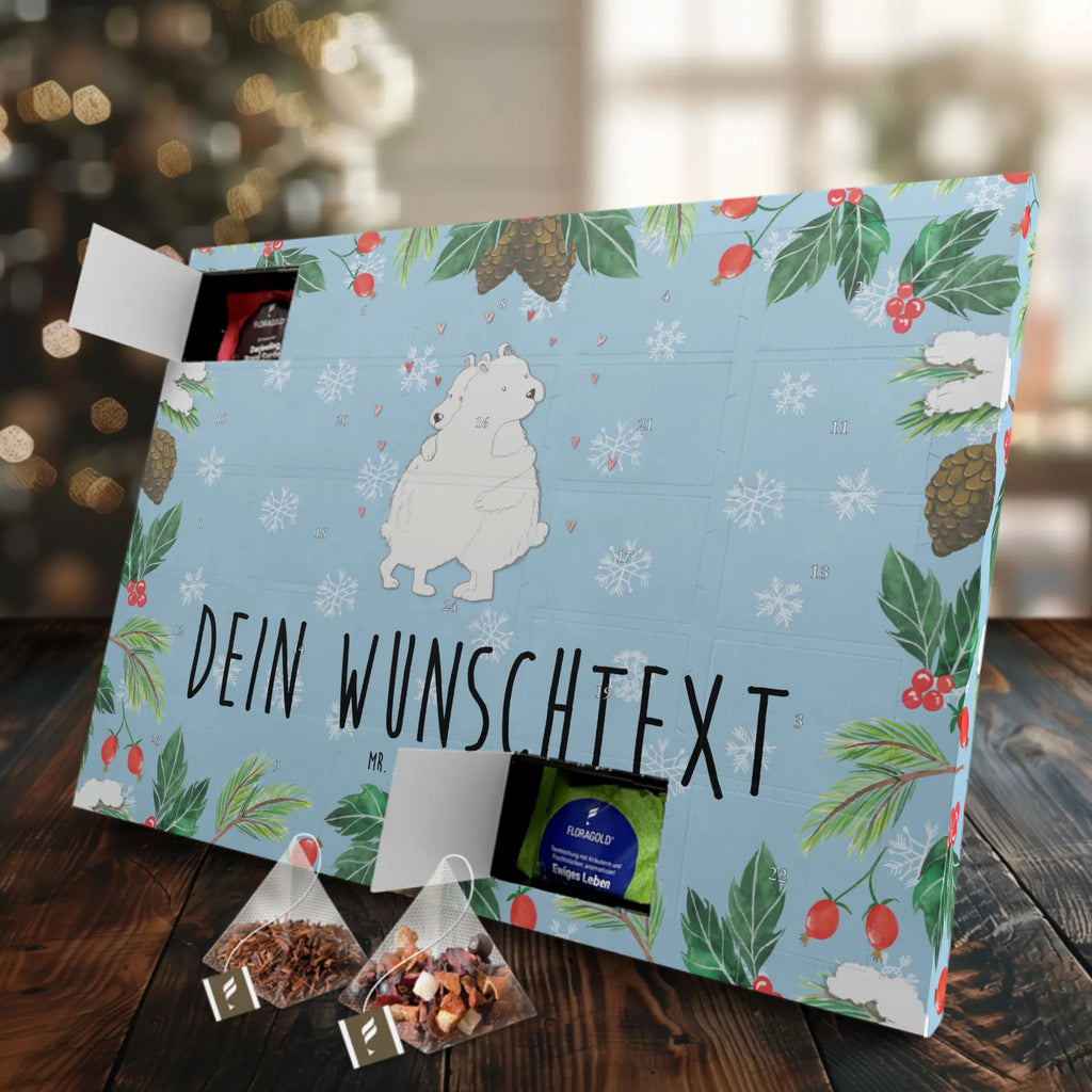 Personalisierter Tee Adventskalender Eisbär Umarmen Personalisierter Tee Adventskalender, Tiere, Tiermotive, Gute Laune, Lustige Sprüche