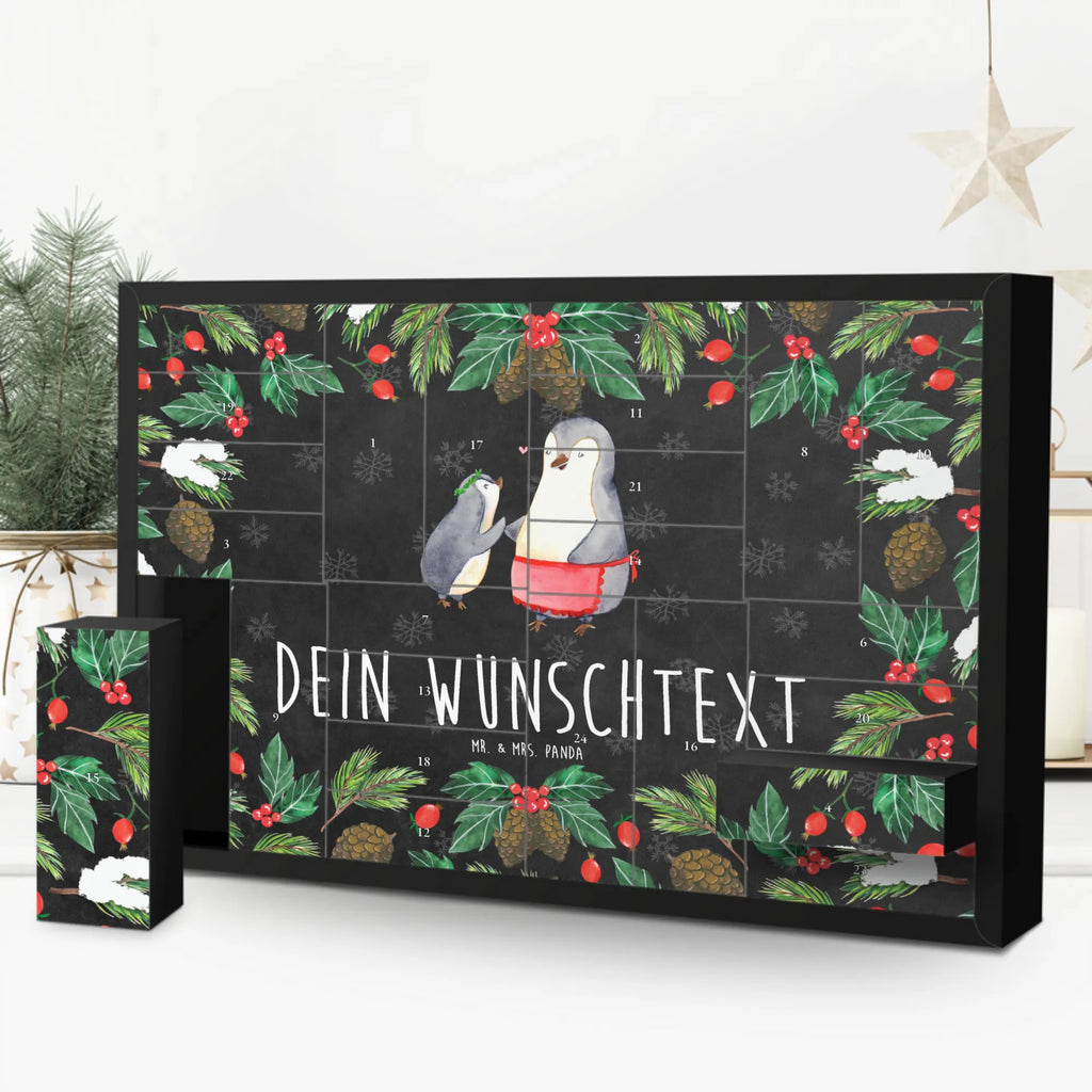 Personalisierter Befüllbarer Adventskalender Pinguin mit Kind Befüllbarer Adventskalender, Adventskalender Zum Selbst Befüllen, Mama, Oma, Opa, Schwester, Papa, Bruder, Muttertag, Vatertag, Familie, Mutti, Geburststag, Geschenk, Mutter, Mami