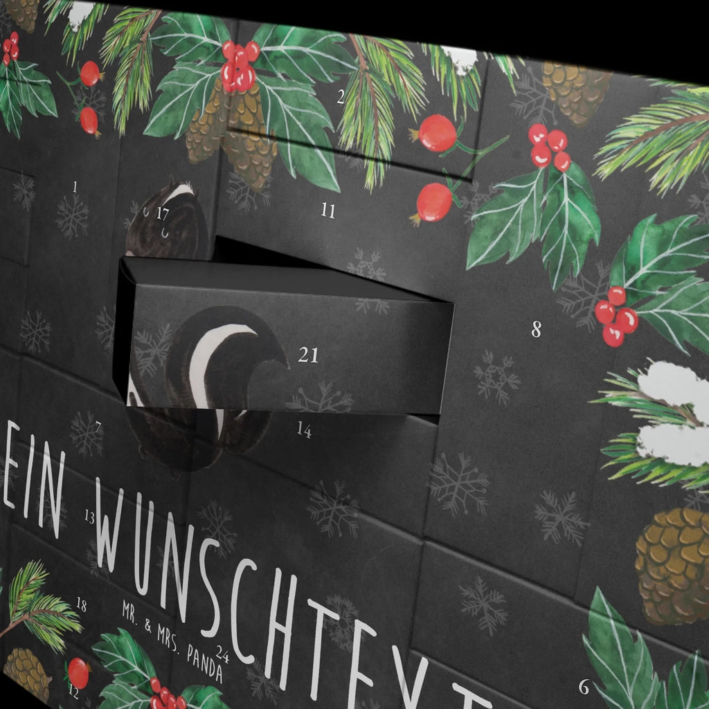Personalisierter Befüllbarer Adventskalender Stinktier Blume Adventskalender Zum Selbst Befüllen, Befüllbarer Adventskalender, Stinktier, Skunk, Verträumt, Träume, Dreams, Stinker, Raubtier, Wildtier, Tagträumer, Stinki