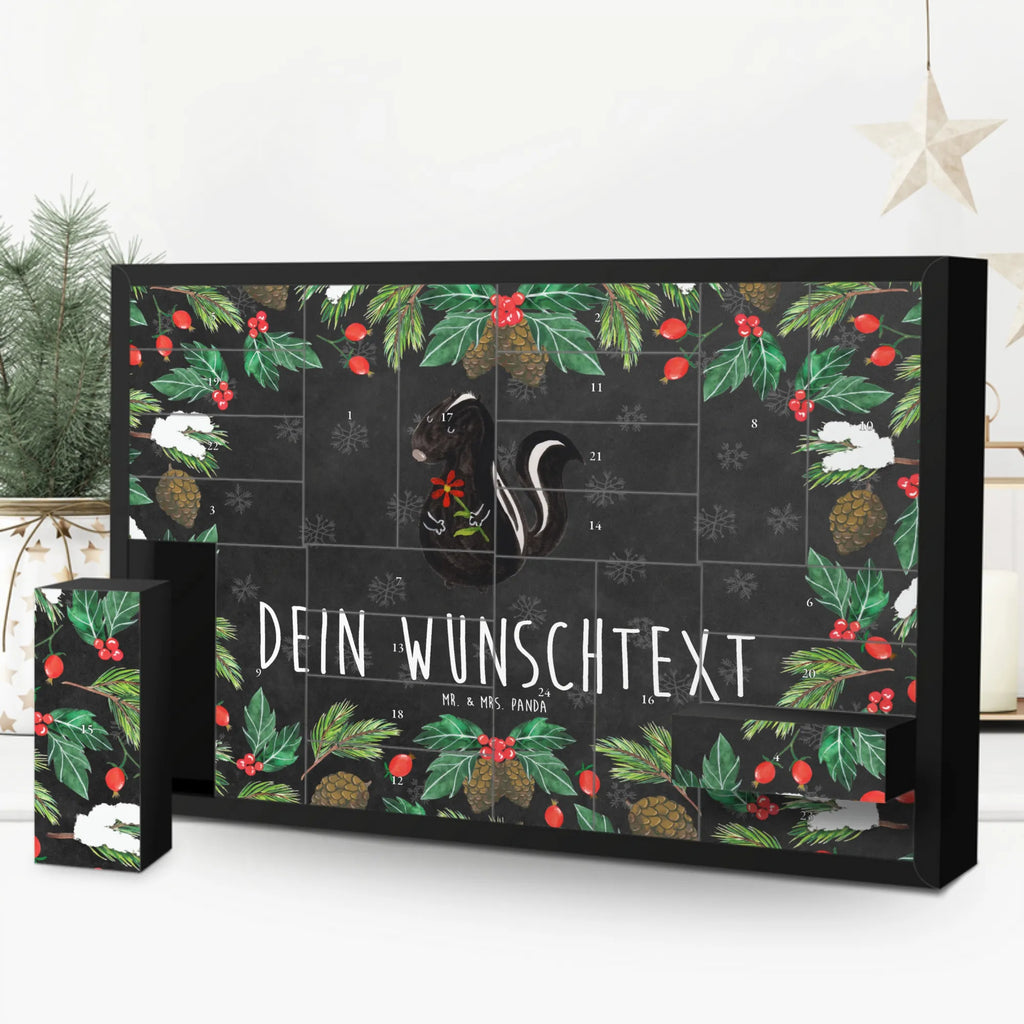 Personalisierter Befüllbarer Adventskalender Stinktier Blume Befüllbarer Adventskalender, Adventskalender Zum Selbst Befüllen, Skunk, Stinktier, Dreams, Träume, Wildtier, Stinki, Raubtier, Stinker, Verträumt, Tagträumer