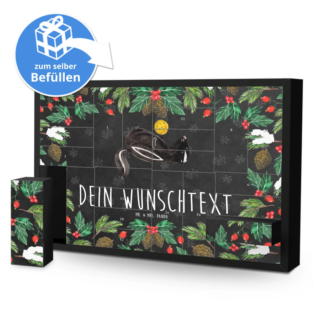 Personalisierter Befüllbarer Adventskalender Stinktier Ball Befüllbarer Adventskalender, Adventskalender Zum Selbst Befüllen, Stinktier, Skunk, Raubtier, Weisheit, Verspielt, Wildtier, Stinki, Stinker