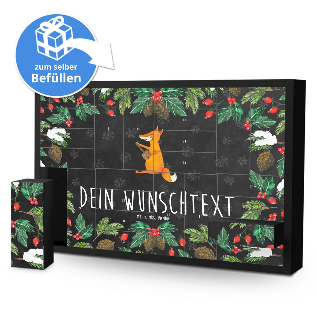 Personalisierter Befüllbarer Adventskalender Fuchs Gitarre Adventskalender Zum Selbst Befüllen, Befüllbarer Adventskalender, Fuchs, Musik Spruch, Füchse, Geschenk Musiker, Sängerin, Gitarre, Sänger, Musikerin