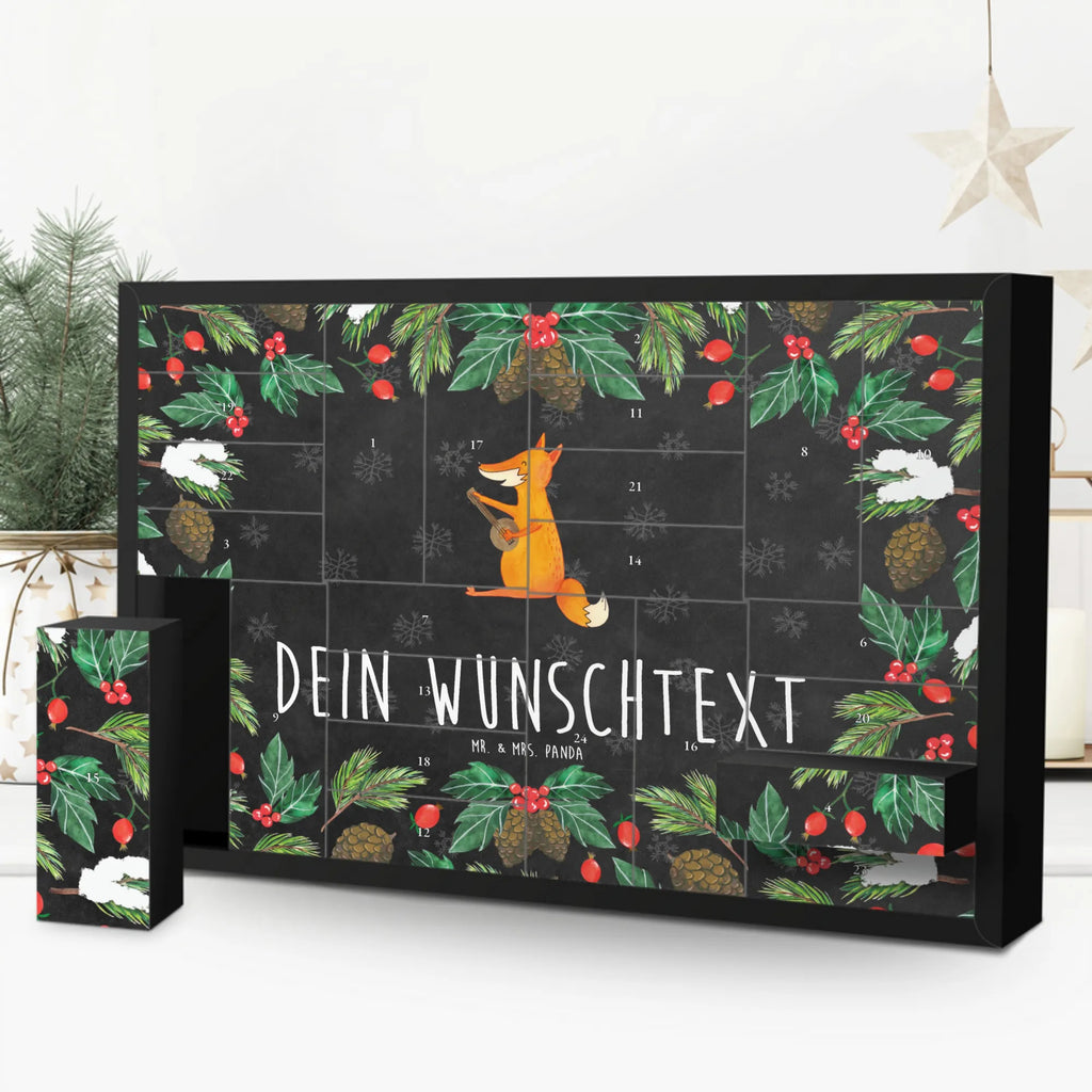 Personalisierter Befüllbarer Adventskalender Fuchs Gitarre Adventskalender Zum Selbst Befüllen, Befüllbarer Adventskalender, Fuchs, Musik Spruch, Füchse, Geschenk Musiker, Sängerin, Gitarre, Sänger, Musikerin
