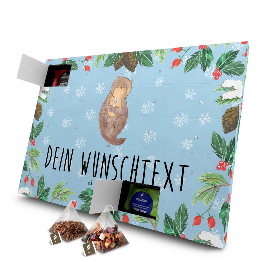 Personalisierter Tee Adventskalender Otter Muschel Personalisierter Tee Adventskalender, Otter, Fischotter, Seeotter, Otterliebe, Tagträumen, Motivation, Träumen, Grübeln, Büro
