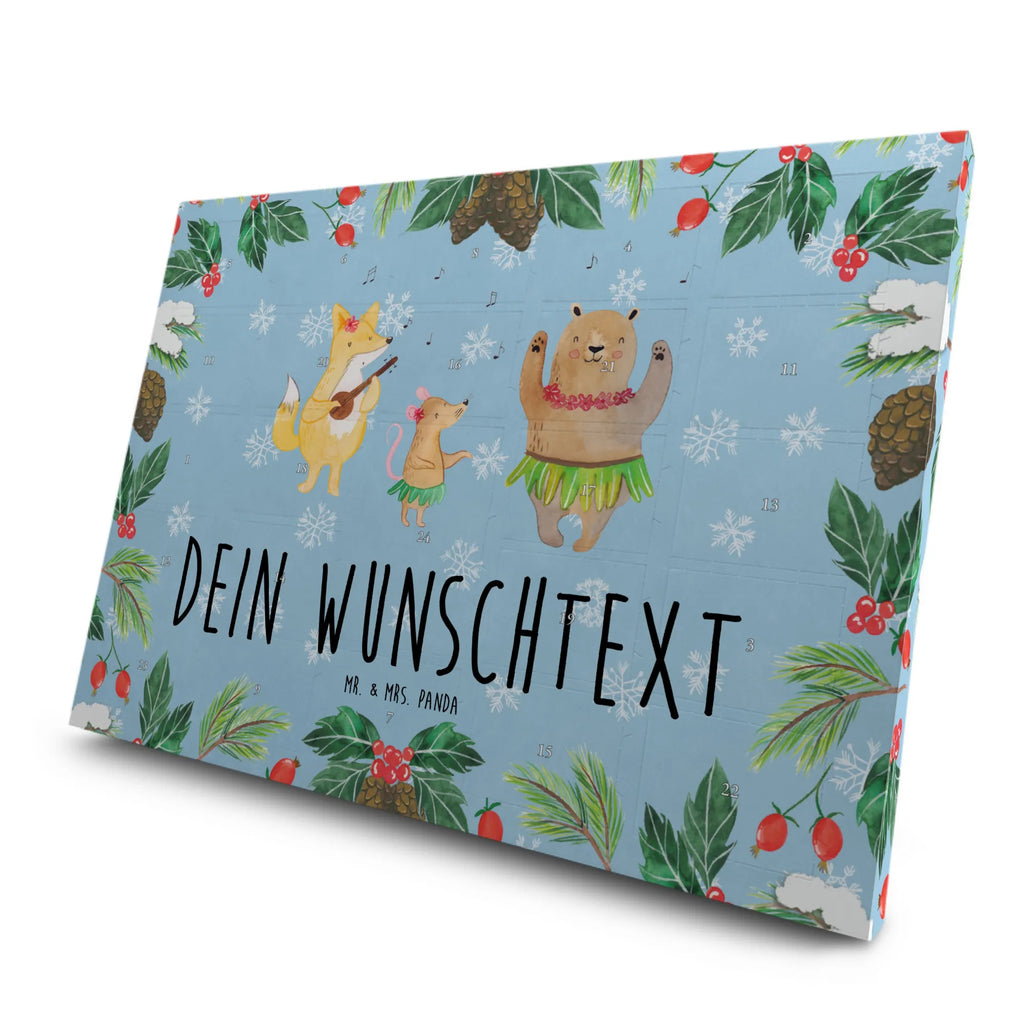 Personalisierter Tee Adventskalender Waldtiere Aloha Personalisierter Tee Adventskalender, Tiere, Tiermotive, Gute Laune, Lustige Sprüche, Musik, Hase, Tanzen, Waldtiere, Wald, Igel, Aloha, Leben, Bär, Lachen