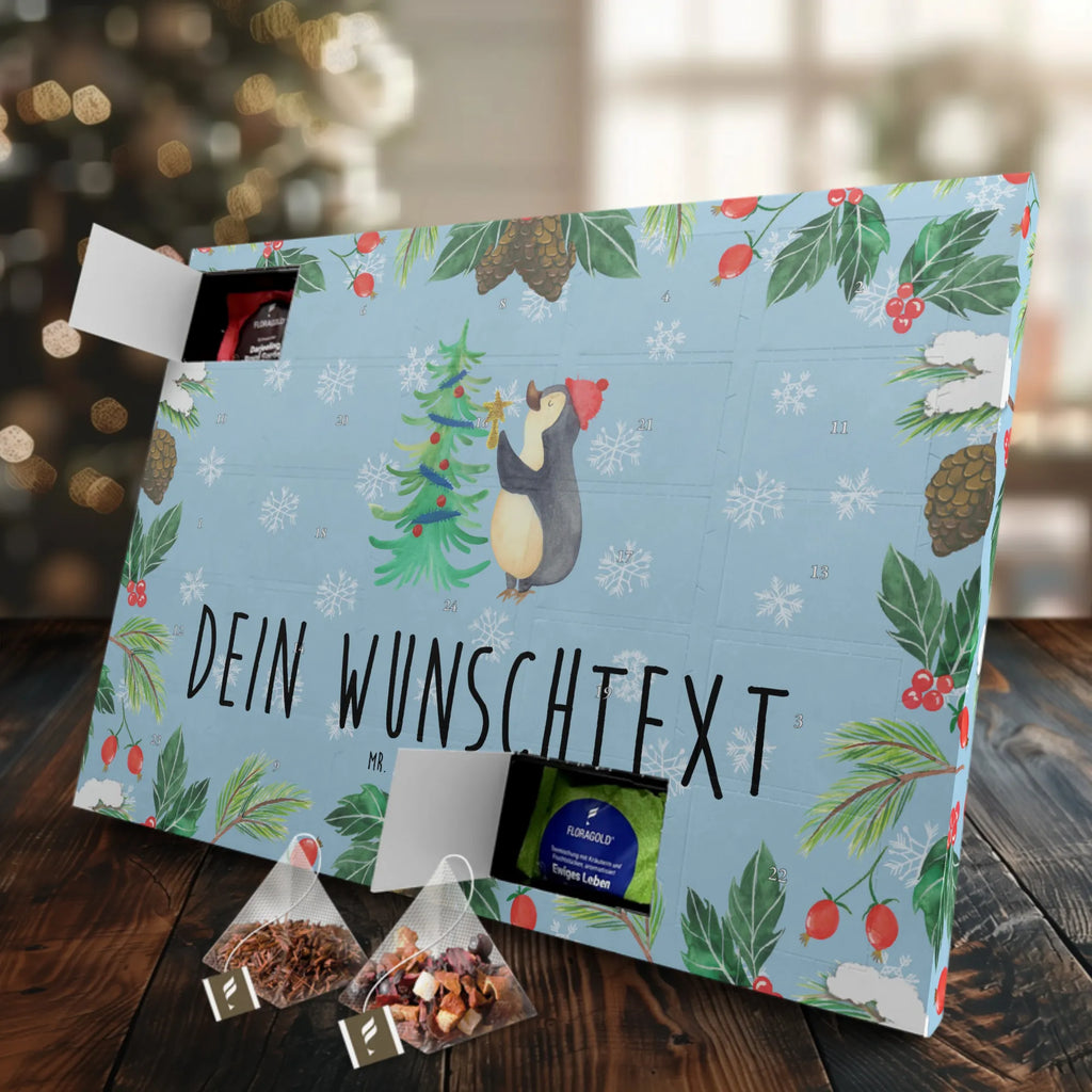 Personalisierter Tee Adventskalender Pinguin Weihnachtsbaum Personalisierter Tee Adventskalender, Nikolaus, Winter, Advent, Heiligabend, Wintermotiv, Weihnachten, Weihnachtsdeko, Pinguin
