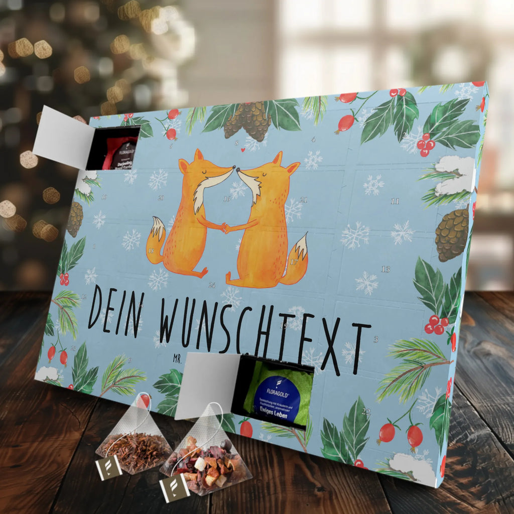 Personalisierter Tee Adventskalender Füchse Liebe Personalisierter Tee Adventskalender, Fuchs, Ehe, Ehemann, Füchse, Liebe, Freundin, Freund, Verlobte, Liebesbeweis, Paar, Liebespaar, Ehefrau, Partner, Fox