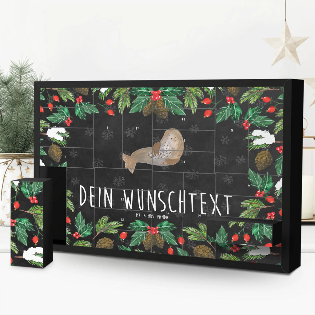 Personalisierter Befüllbarer Adventskalender Robbe Lachen Befüllbarer Adventskalender, Adventskalender Zum Selbst Befüllen, Tiermotive, Tiere, Gute Laune, Lustige Sprüche, Strand, Seehund, Robben, Meerestier, Nordsee, Ostsee, Robbe