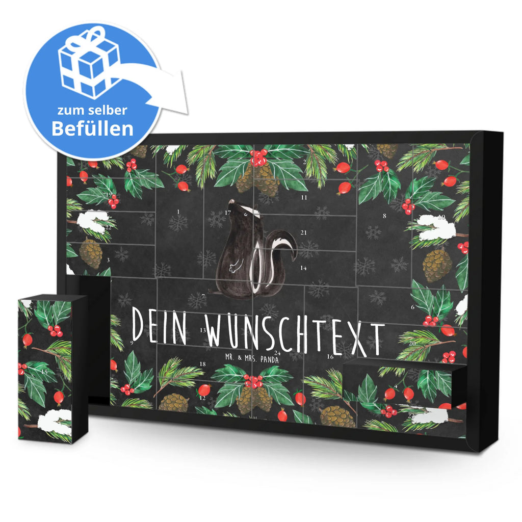 Personalisierter Befüllbarer Adventskalender Stinktier Sitzen Befüllbarer Adventskalender, Adventskalender Zum Selbst Befüllen, Stinktier, Skunk, Besserwisser, Recht, Wildtier, Stinker, Raubtier, Spruch, Stinki, Büro