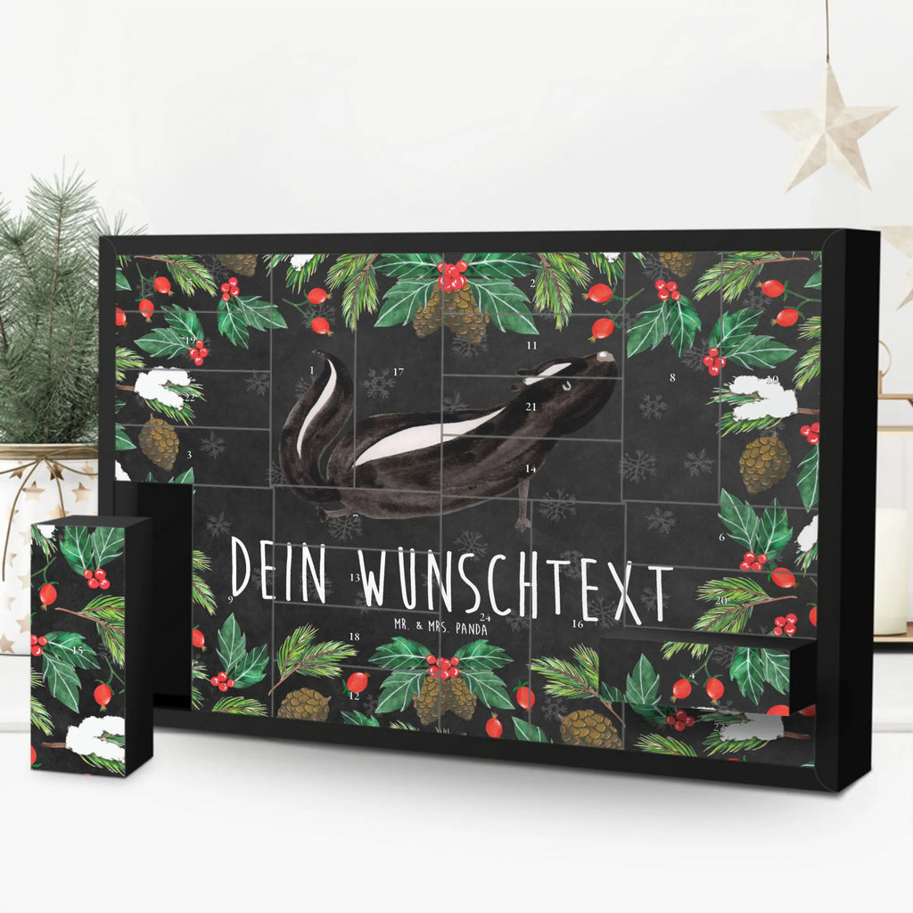 Personalisierter Befüllbarer Adventskalender Stinktier Yoga Befüllbarer Adventskalender, Adventskalender Zum Selbst Befüllen, Skunk, Stinktier, Raubtier, Liebe, Lache, Namaste, Stinker, Lebe, Stinki, Yoga, Wildtier