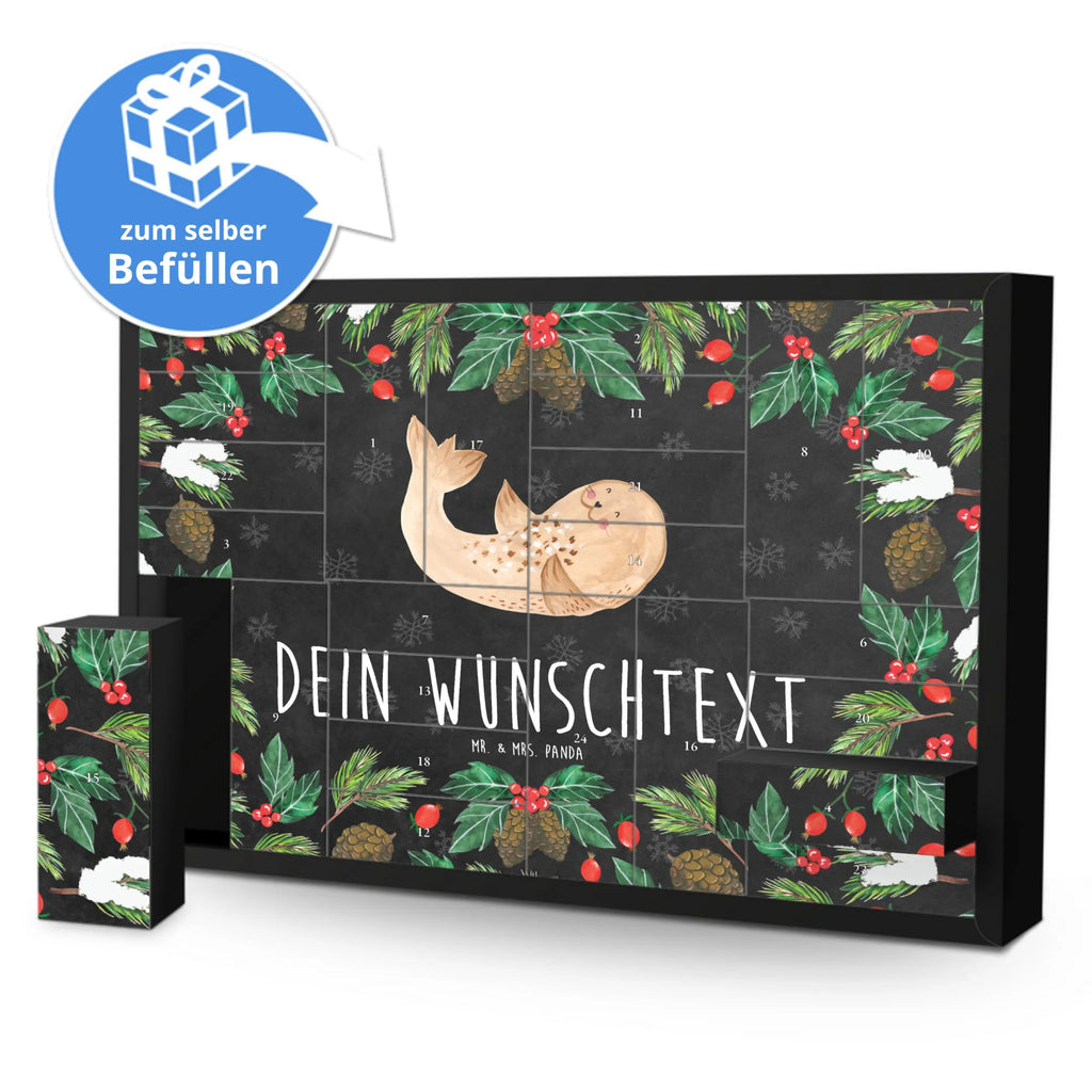 Personalisierter Befüllbarer Adventskalender Robbe Liegen Befüllbarer Adventskalender, Adventskalender Zum Selbst Befüllen, Tiermotive, Tiere, Gute Laune, Lustige Sprüche, Ostsee, Robben, Meerestier, Freude, Lachen, Seehund, Strand, Nordsee, Robbe