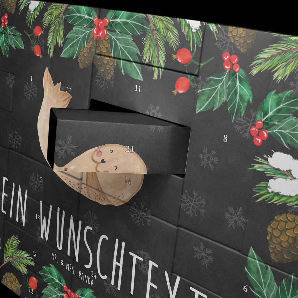 Personalisierter Befüllbarer Adventskalender Robbe Liegen Befüllbarer Adventskalender, Adventskalender Zum Selbst Befüllen, Tiermotive, Tiere, Gute Laune, Lustige Sprüche, Ostsee, Robben, Meerestier, Freude, Lachen, Seehund, Strand, Nordsee, Robbe