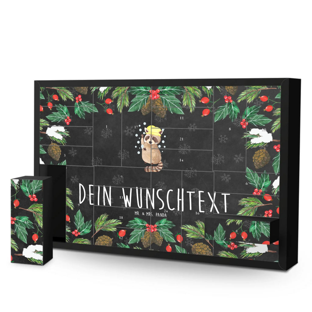 Personalisierter Befüllbarer Adventskalender Waschbär Adventskalender Zum Selbst Befüllen, Befüllbarer Adventskalender, Tiermotive, Tiere, Gute Laune, Lustige Sprüche, Plan, Fröhlich, Tagträumen, Waschen, Seifenblasen, Waschbär