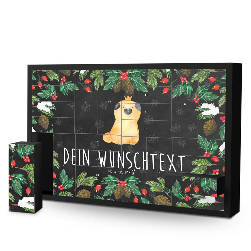 Personalisierter Befüllbarer Adventskalender Mops Krone Adventskalender Zum Selbst Befüllen, Befüllbarer Adventskalender, Hunderasse, Tierliebhaber, Hundemotiv, Haustier, Hundebesitzer, Hund, Sprüche, Lustig, Allergisch, Hundebesitzer. Spruch, Kinderlos, Hausregel, Mops