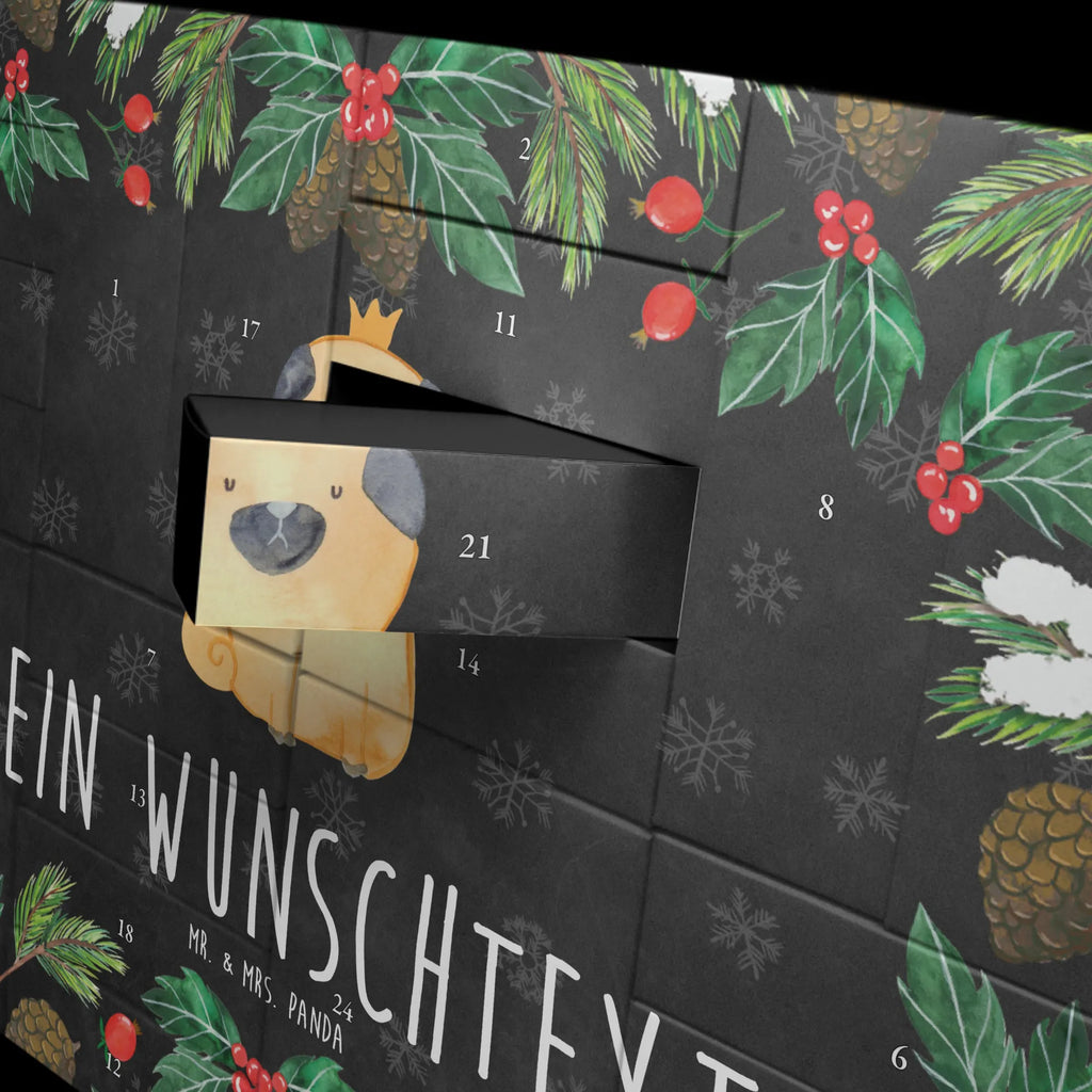 Personalisierter Befüllbarer Adventskalender Mops Krone Adventskalender Zum Selbst Befüllen, Befüllbarer Adventskalender, Hunderasse, Tierliebhaber, Hundemotiv, Haustier, Hundebesitzer, Hund, Sprüche, Lustig, Allergisch, Hundebesitzer. Spruch, Kinderlos, Hausregel, Mops