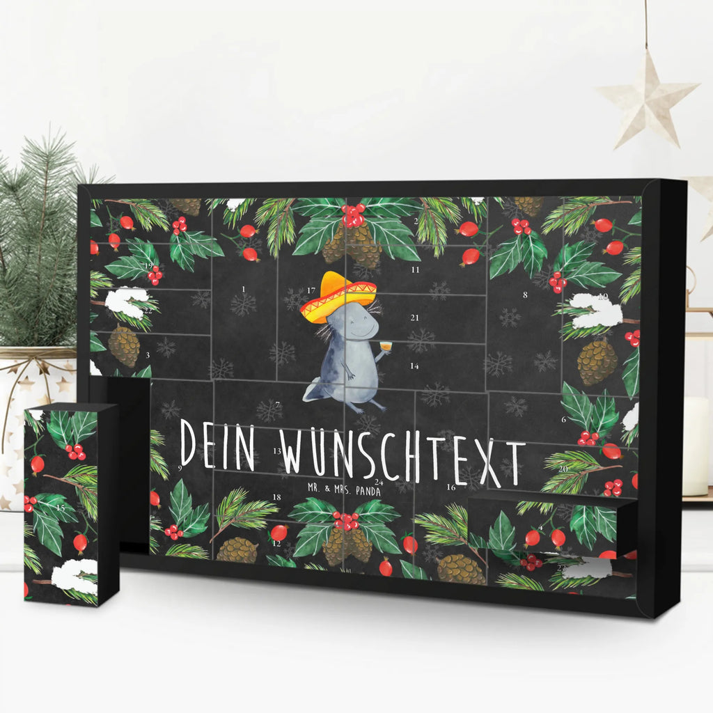 Personalisierter Befüllbarer Adventskalender Axolotl Tequila Adventskalender Zum Selbst Befüllen, Befüllbarer Adventskalender, Axolotl, Molch, Mexiko, Mexico, Schwanzlurch, Spruch, Lurch, Motivation, Feuersalamander, Feuerdrache, Axolot, Zitrone, Tequila, Sombrero, Lurche