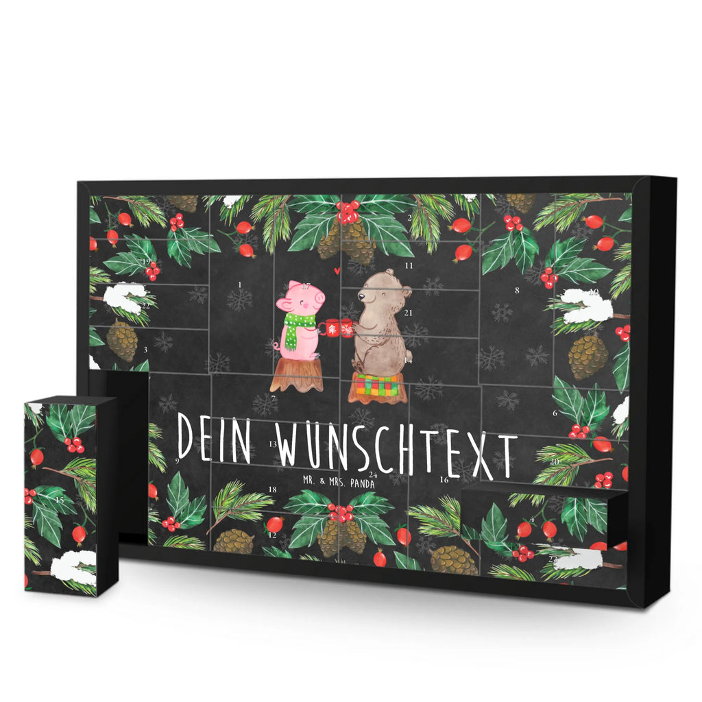 Personalisierter Befüllbarer Adventskalender Glühschwein Sause Adventskalender Zum Selbst Befüllen, Befüllbarer Adventskalender, Advent, Winter, Heiligabend, Wintermotiv, Nikolaus, Weihnachten, Weihnachtsdeko, Prost, Weihnachtszeit, Schwein, Alles Gute, Bär